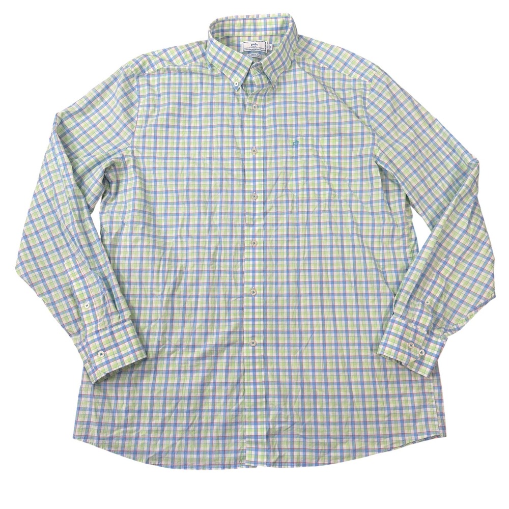 Southern Tide Mens Classic Fit Plaid Long Sleeve Button Down Shirt Size XL